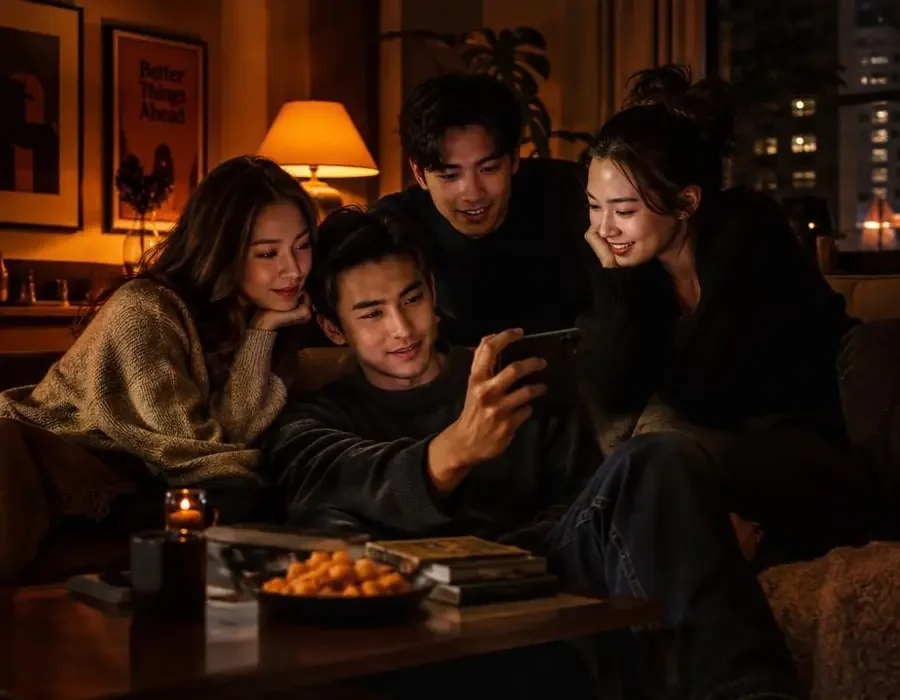 漫剧网站 - 随时随地免费追剧 观众使用漫剧网站 APP 一起观看短剧的场景